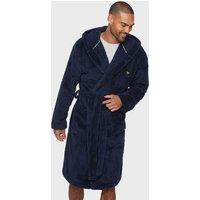 Threadbare Men's 'Revel' Hooded Dressing Gown in Navy | Size: S/M