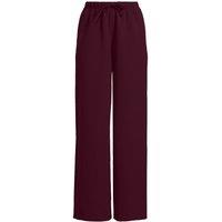 Lands' End Women's Petite Flowing Woven Trousers with Elastic Waistband in Burgundy | Size: 10