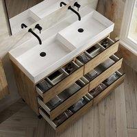 Banyetti Vatilla 1200mm Floorstanding Vanity with Veneto No Tap Hole Basin - Ostippo Oak in Light Oak