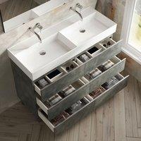 Banyetti Vatilla 1200mm Floorstanding Vanity with Veneto 0 TH Basin-Cemento in Grey