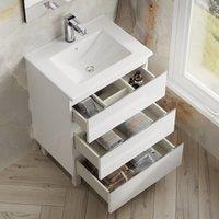 Banyetti Vatilla 600mm Floorstanding Vanity Unit with Lira Basin - Gloss White