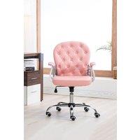 Living and Home Pink Faux Leather Ergonomic Office Chair with Wheels