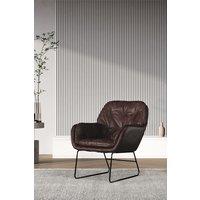 Living and Home Contemporary Metal Legs Tufted Leisure Armchair in Brown
