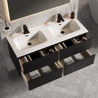 Banyetti Venti 1200mm Wall Hung Vanity Unit with Athena Basin - Matt Black