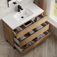 Banyetti Vatilla 1000mm Floorstanding Vanity Unit with Athena Basin - Ostippo Oak in Light Oak
