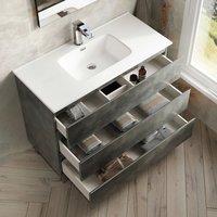 Banyetti Vatilla 1000mm Floorstanding Vanity Unit with Athena Basin-Cemento Grey