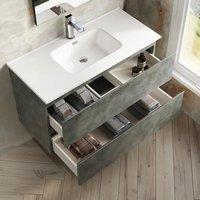 Banyetti Vatilla 1000mm WallHung Vanity Unit with Athena Basin-Cemento Grey