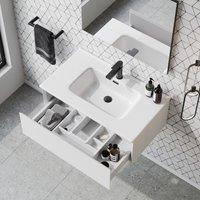 Banyetti Kameo 800mm WallHung 1 Drawer Vanity Unit with Athena Basin-Matt White