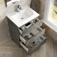 Banyetti Vatilla 800mm Floorstanding Vanity Unit with Athena Basin - Cemento Grey