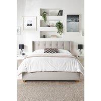 Catherine Lansfield Utopia Ottoman Storage Wing Bed in Plush Velvet Fabric, Custom Made in Light Grey | Size: King