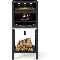 Costway 30cm Outdoor Pizza Oven Freestanding Wood-Fired Pizza Stove in Black