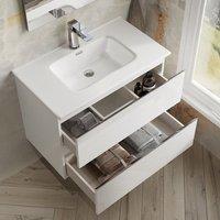 Banyetti Vatilla 800mm Wall Hung Vanity Unit with Athena Basin - Gloss White