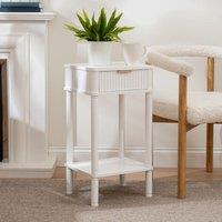 Scottish Everlastings Ltd White Side Table with Ribbed Drawer
