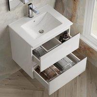 Banyetti Vatilla 600mm Wall Hung Vanity Unit with Lira Basin - Gloss White