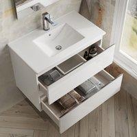 Banyetti Vatilla 800mm Wall Hung Vanity Unit with Lira Basin-Gloss White