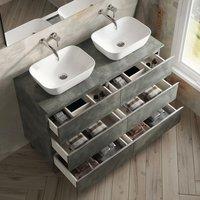 Banyetti Vatilla 1200mm Floorstanding Vanity with Matching Worktop - Cemento Grey