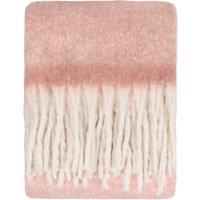 Furn Cozy Woven Tasselled Throw in Pink | Size: 140 cm x 180 cm
