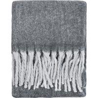 Furn Cozy Woven Tasselled Throw in Charcoal | Size: 140 cm x 180 cm