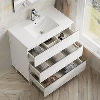 Banyetti Vatilla 800mm Floorstanding Vanity Unit with Lira Basin - Gloss White