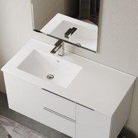 Banyetti Lira 1000mm Porcelain Basin Offset Sink - Gloss White