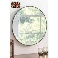 Yearn Mirrors Minimal round Bevelled Mirror Black 46cm