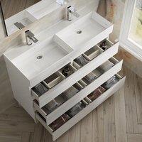 Banyetti Vatilla 1200mm Floorstanding Vanity with Veneto 2 Tap Hole Basin - Gloss White
