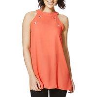Cutie London Women's Sleeveless Grommet Dress in Peach | Size: 8