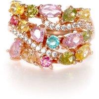 Luxe Tones Women's Catriona Multi Jewel Statement Ring