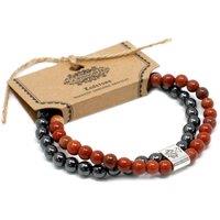 KDMD Women's Magnetic Gemstone Bracelet - Redstone in Brown