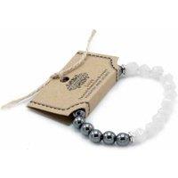 KDMD Women's Faceted Gemstone Bracelet - Magnetc Rose Quatz in White
