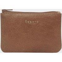 Assots London Women's Poppy' Full Grain Leather Zip Top Coin Purse in Tan