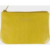 Assots London Women's Poppy' Full Grain Leather Zip Top Coin Purse in Yellow