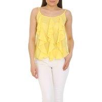 Cutie London Women's Ruffle Front Camisole Top in Yellow | Size: 8