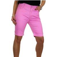 Paulo Due Women's Slim Fit Chino Casual Shorts in Pink | Size: 18
