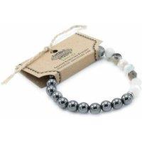 KDMD Women's Faceted Gemstone Bracelet - Magnetic Mountain Jade in White