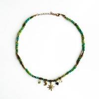 Luxe Tones Women's Gaia Aqua Beaded Necklace