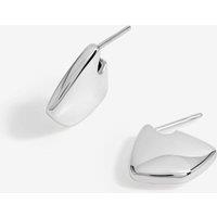 Simply Silver Women's Sterling Silver 925 Polished Angular Hoop Earrings