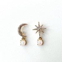 Luxe Tones Women's Andromeda Moon & Star Earrings