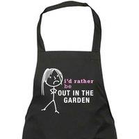60 SECOND MAKEOVER Women's I'd Rather Be Out In The Garden Apron in Black