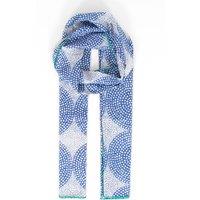 Sarta Women's Camille Circles & Polka Dots Lightweight Cotton Scarf in Blue