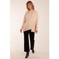 Blue Vanilla Women's Asymmetric Hem Detail Jumper in Stone