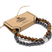 KDMD Women's Magnetic Gemstone Bracelet - Tiger Eye in Brown
