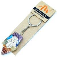 KDMD Women's Orgonite Power Keyring - Gemstone Chakra Hamsa
