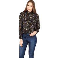 Cutie London Women's Chiffon Ruffled Hem Shirt in Black | Size: 10