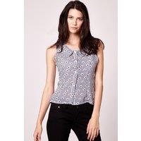 Cutie London Women's Peter Pan Fitted Blouse in Navy | Size: 10