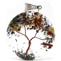KDMD Women's Orgonite Power Pendant - Round Amethyst Tree (mix)