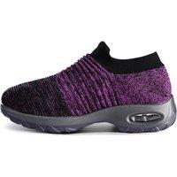MODISHION Women's Breathable Lightweight Slip-on Sneakers in Purple | Size: 4