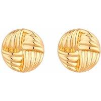 Jon Richard Women's Gold Plated Ridged Statement Stud Earrings