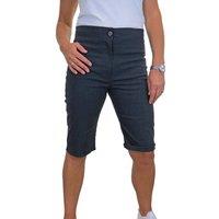 Paulo Due Women's Everyday Stretch Knee Length Shorts in Mid Grey | Size: 14