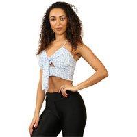 ELAINA FASHION Women's Floral Knot Front Bra let in Baby Blue | Size: Small